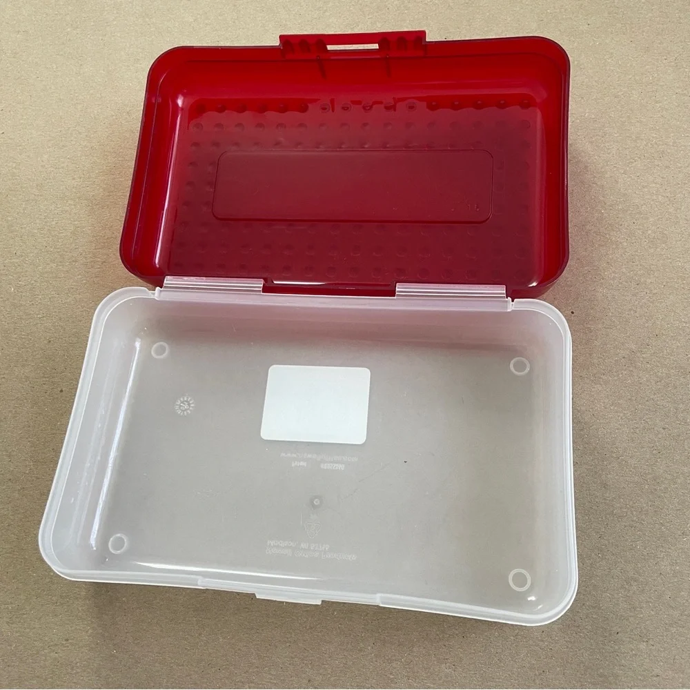 Newell SpaceMaker Pencil Box, red clear